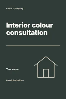 Interior colour consultation book cover template · Typography & ornament