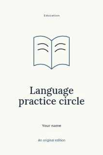 Language practice circle book cover template · Illustrated folio