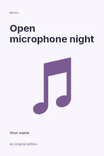 Open microphone night book cover template · Fine-line cover