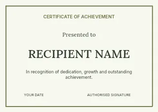 Community Achievement certificate template · Structured certificates