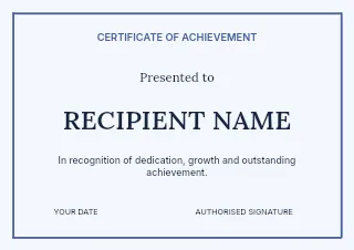 Data storytelling session certificate template · Structured certificates