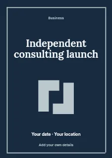Independent consulting launch flyer template · Framed editorial
