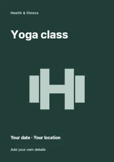 Autumn Yoga Class flyer template · Fine-line cover