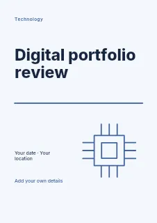 Digital portfolio review flyer template · Typography & ornament