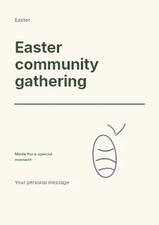 Easter community gathering flyer template · Typography & ornament