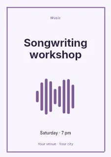Songwriting workshop flyer template · Framed editorial