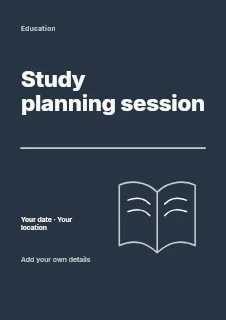 Study planning session flyer template · Typography & ornament