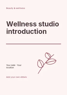 Wellness studio introduction flyer template · Typography & ornament