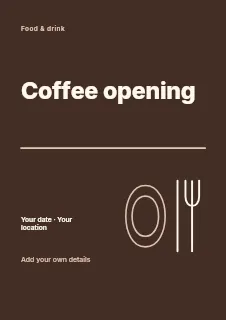 Spring Coffee Opening flyer template · Typography & ornament