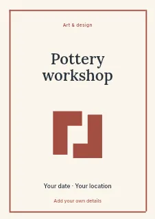 Spring Pottery Workshop flyer template · Framed editorial