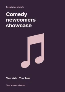 Comedy newcomers showcase flyer template · Fine-line cover