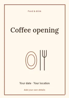 Summer Coffee Opening flyer template · Framed editorial