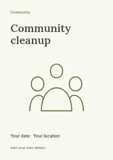 Summer Community Cleanup flyer template · Fine-line cover