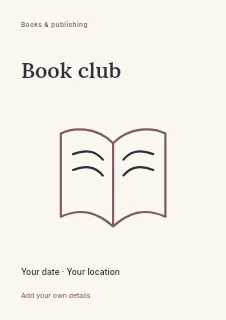 Weekend Book Club flyer template · Fine-line cover