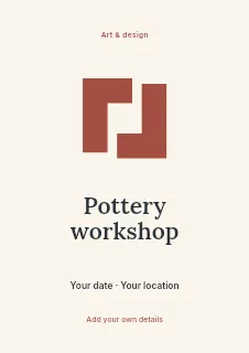 Weekend Pottery Workshop flyer template · Illustrated folio