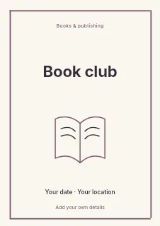 Winter Book Club flyer template · Framed editorial