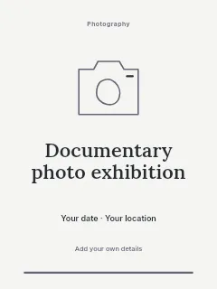 Documentary photo exhibition greeting card template · Botanical invitation