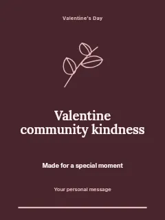 Valentine community kindness greeting card template · Botanical invitation