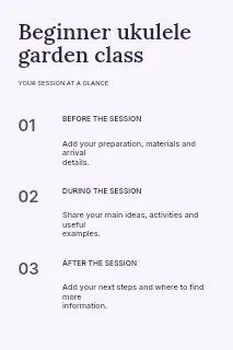 Beginner ukulele garden class infographic template · Structured infographics