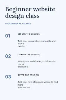 Beginner website design class infographic template · Structured infographics