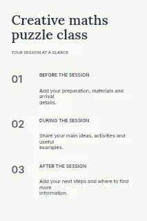 Creative maths puzzle class infographic template · Structured infographics