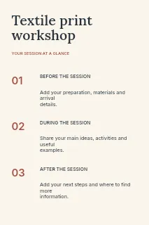 Textile print workshop infographic template · Structured infographics