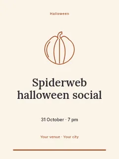 Spiderweb Halloween social invitation template · Botanical invitation