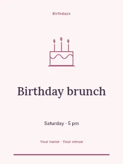 Autumn Birthday Brunch invitation template · Botanical invitation