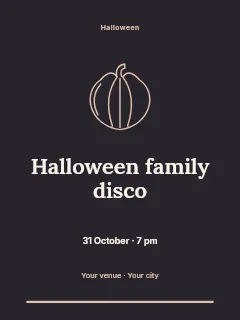 Halloween family disco invitation template · Botanical invitation