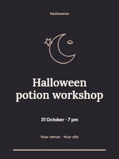 Halloween potion workshop invitation template · Botanical invitation