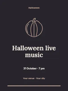 Halloween live music invitation template · Botanical invitation