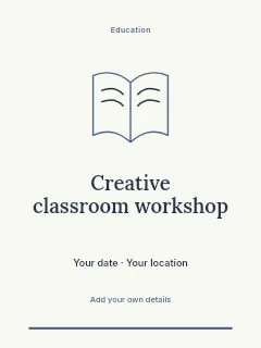 Creative classroom workshop invitation template · Botanical invitation