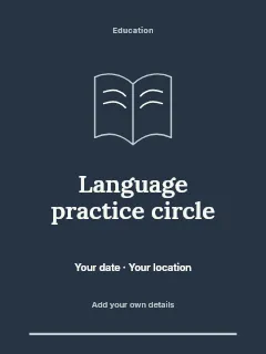 Language practice circle invitation template · Botanical invitation