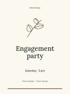 Spring Engagement Party invitation template · Botanical invitation
