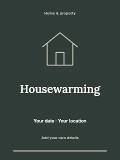 Spring Housewarming invitation template · Botanical invitation