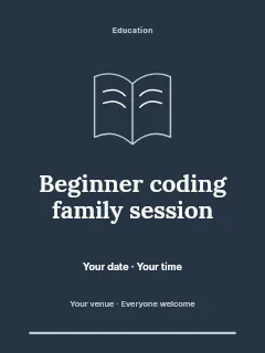 Beginner coding family session invitation template · Botanical invitation