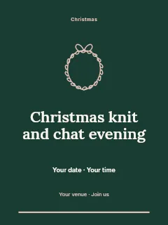 Christmas knit and chat evening invitation template · Botanical invitation