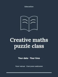 Creative maths puzzle class invitation template · Botanical invitation