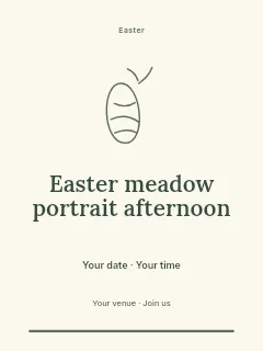 Easter meadow portrait afternoon invitation template · Botanical invitation