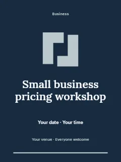 Small business pricing workshop invitation template · Botanical invitation