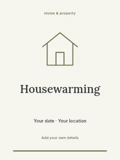 Sunday Housewarming invitation template · Botanical invitation