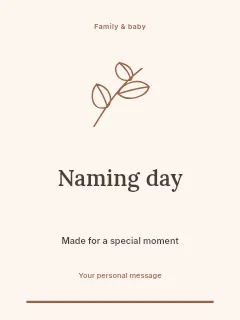 Weekend Naming Day invitation template · Botanical invitation