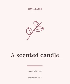 A Scented Candle label template · Artisan label