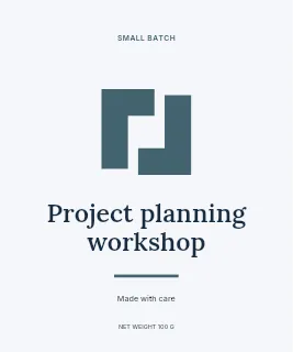 Project planning workshop label template · Artisan label