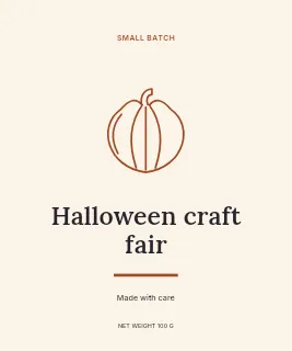 Halloween craft fair label template · Artisan label