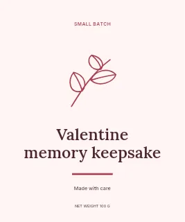 Valentine memory keepsake label template · Artisan label