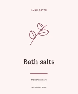 Bath Salts label template · Artisan label