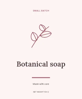 Botanical Soap label template · Artisan label