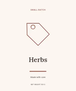 Garden herbs label template · Artisan label