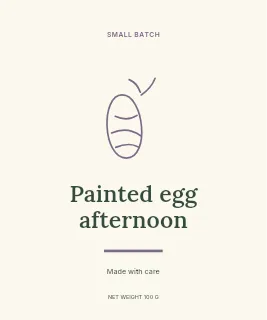 Painted egg afternoon label template · Artisan label